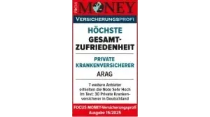 FOCUS-MONEY Versicherungsprofi höchste Gesamtzufriedenheit private Krankenversicherung ARAG 2025