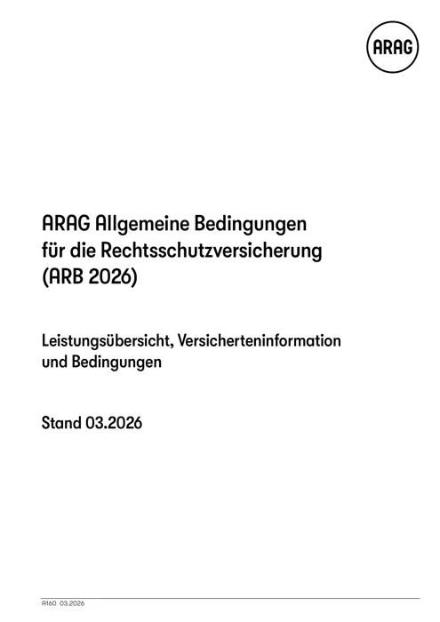 Erste Seite: ARAG Rechtsschutzbedingungen (ARB 2026)