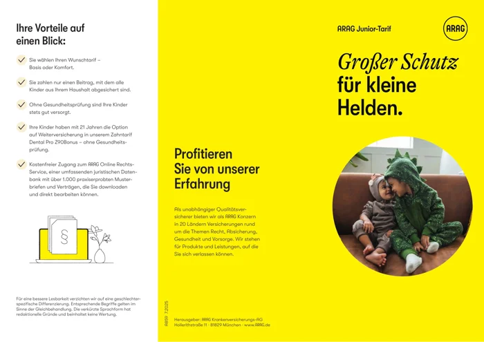 Erste Seite: ARAG Junior-Tarif