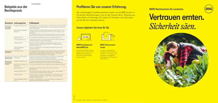 Erste Seite: ARAG Rechtsschutz für Landwirte