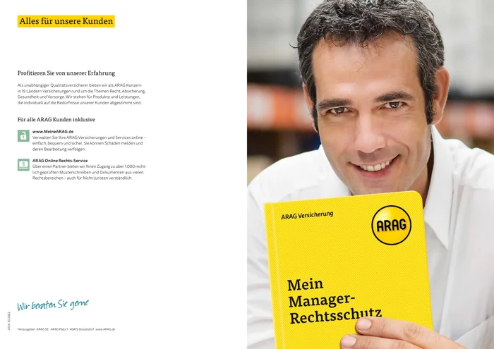 ARAG Broschüre: Manager-Rechtsschutz für Privatpersonen