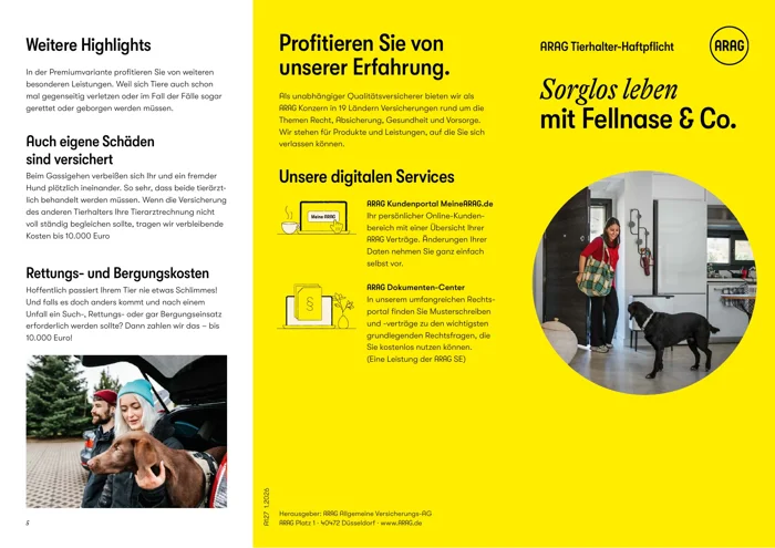Erste Seite: ARAG Tierhalterhaftpflicht