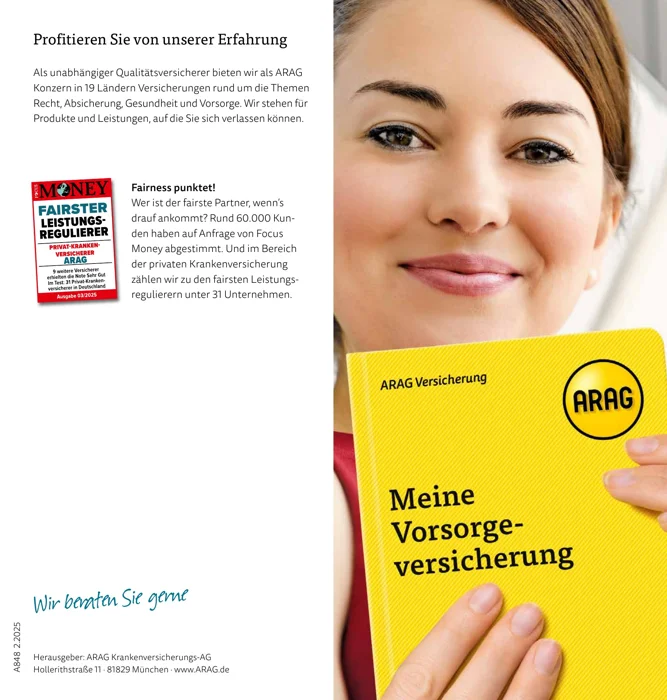 Erste Seite: ARAG Vorsorgetarif